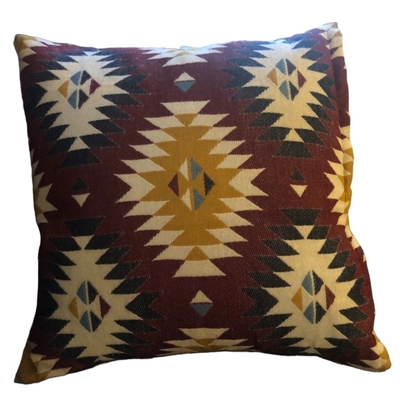 IKEA FRANCINE Geometric Aztec Southwest Wool Pillow + Cover 20x20” Goose Down - Picture 1 of 6